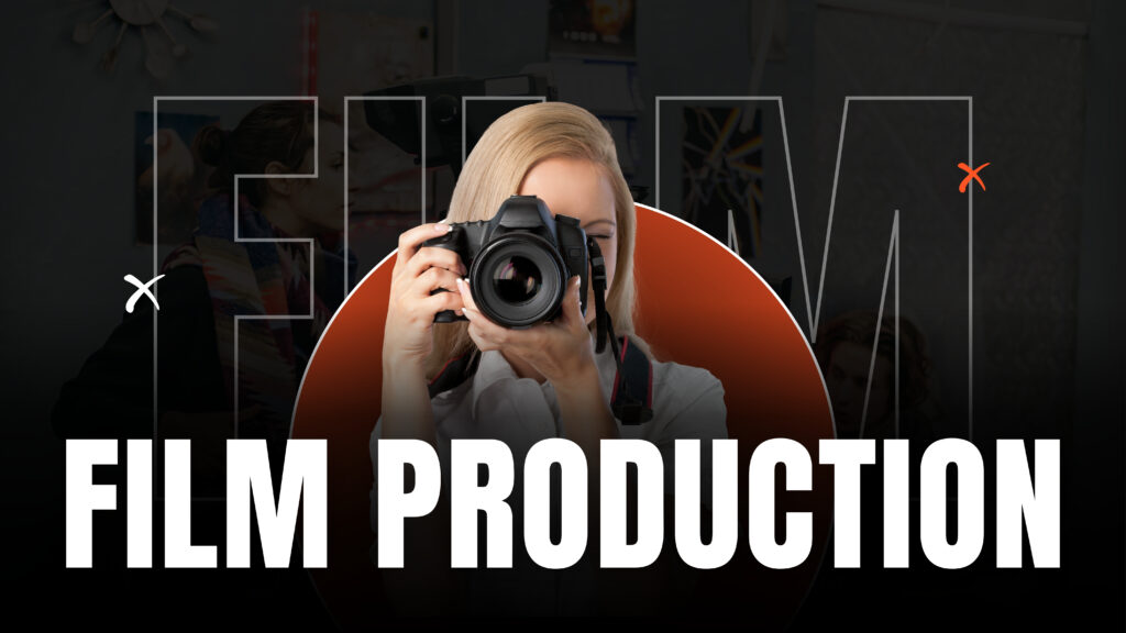 black orange modern film production presentation