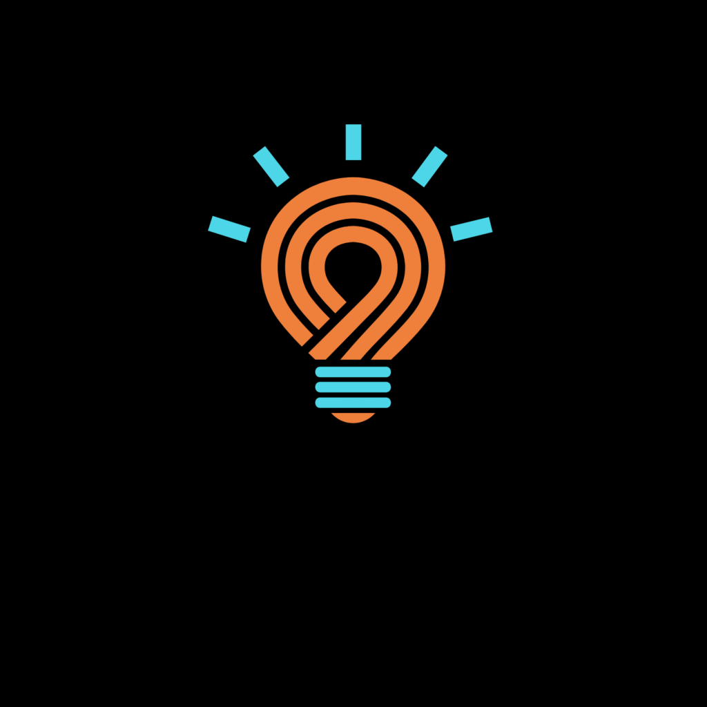 orange and sky blue young modern digital marketing logo